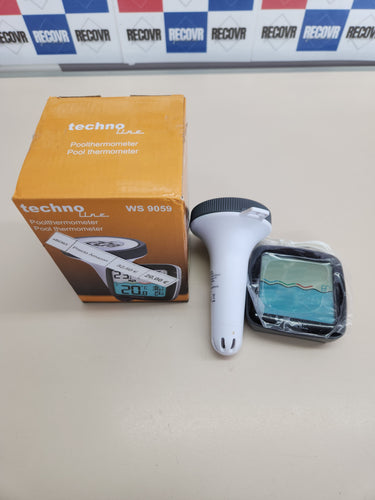 Termómetro inalámbrico para piscina con base digital para lectura de datos, temperatura interior, temperatura del agua, humedad del aire, piscina, estanque, instalación exterior, techno line WS9059